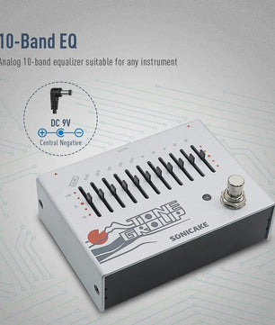SONICAKE QDS-01 Tone Group 10-Band EQ Gitaar Bas Effectpedaal - 100% Analoog