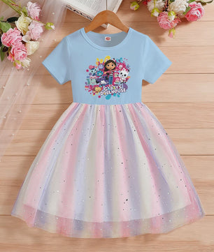 Zomerse Regenboog Prinsessenjurk voor Meisjes (2-8 jaar) - Feestelijk & Schattig