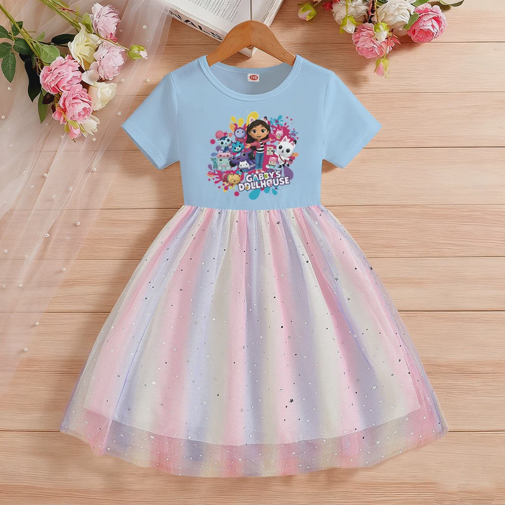 Zomerse Regenboog Prinsessenjurk voor Meisjes (2-8 jaar) - Feestelijk & Schattig