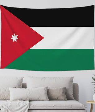 Jordanese Vlag Banner - Polyester - 4 Oogjes - Buiten & Binnen Decoratie