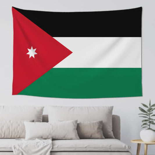 Jordanese Vlag Banner - Polyester - 4 Oogjes - Buiten & Binnen Decoratie