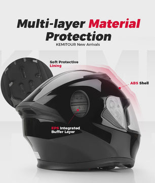 KEMITOUR Integraal Motorhelm ECE Goedgekeurd - Volledig Gelaat - Street & Racing