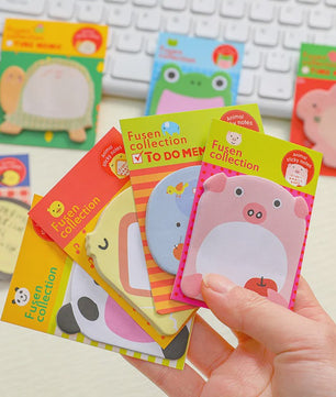 8 Delige Set Schattige Dieren Sticky Notes - Panda, Kat, Varken & Meer