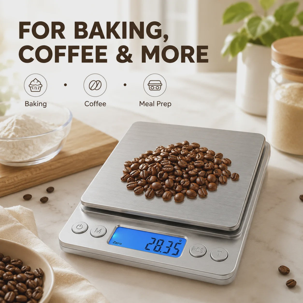 Digitale Keukenweegschaal RVS met LCD Display - Precisie tot 0.1g voor Koken & Bakken
