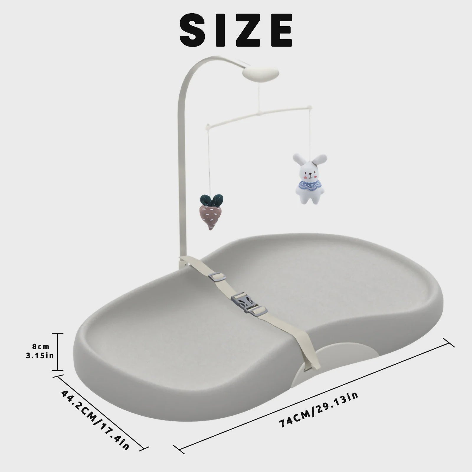 Comfortabele Baby Verschoonmat met Anti-slip, Makkelijk Reinigbaar & Speelboog