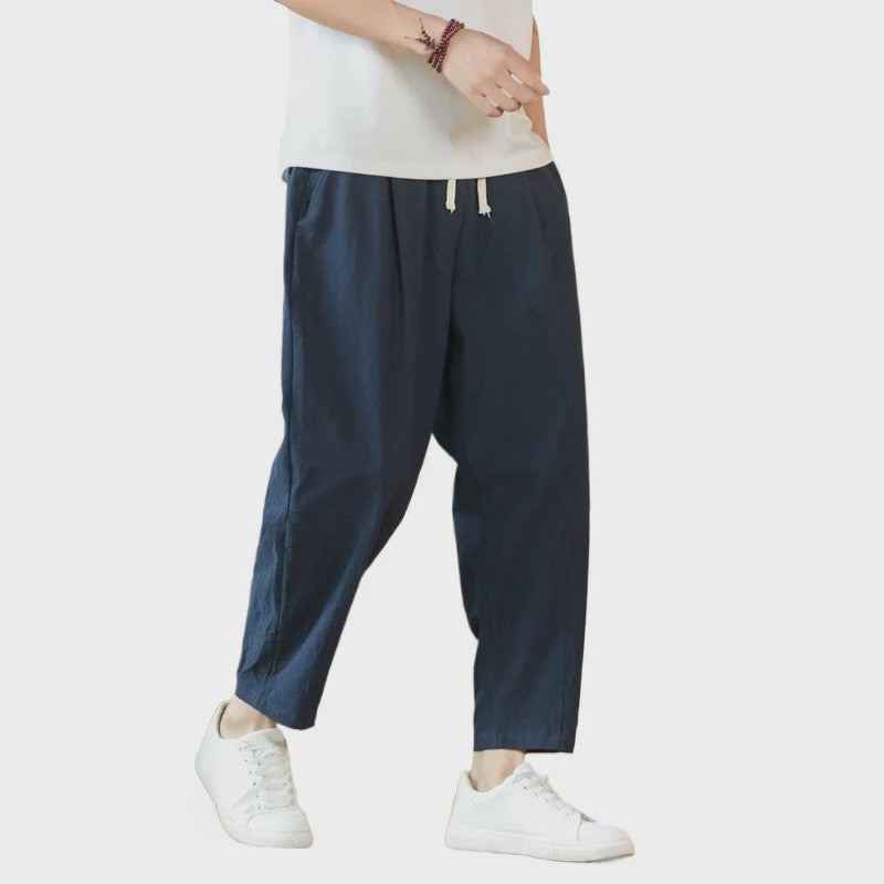 Linnen Katoen Heren Broek - Casual, Ademend & Comfortabel met Trekkoord