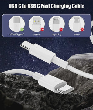 USB-C naar USB-C Kabel 60W Snellader & 480Mbps Data | Universeel Compatibel