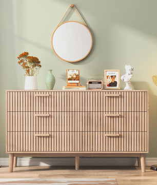 Moderne Houten Ladekast - 4 of 6 Laden - Retro Design Dressoir voor Slaapkamer & Woonkamer