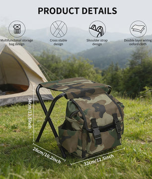Draagbare Rugzak met Stoel: Multifunctioneel voor Vissen, Camping & Reizen