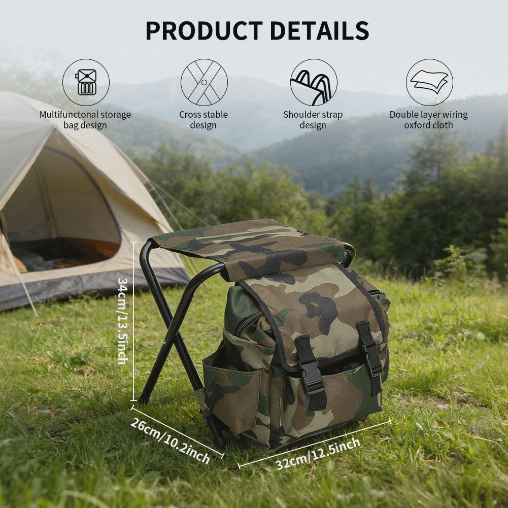 Draagbare Rugzak met Stoel: Multifunctioneel voor Vissen, Camping & Reizen