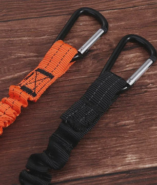 Veiligheidskabel met Karabijnhaak - Telescopisch & Anti-Val Lanyard voor Werk en Sport