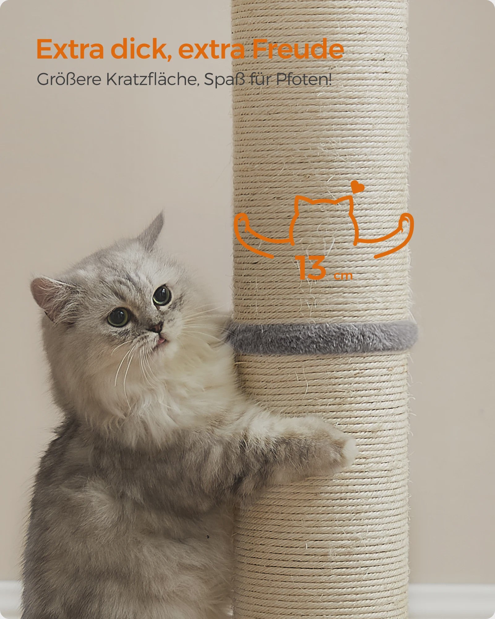 Feandrea Krabpaal 85 cm Hoog met Extra Dikke Stam (13 cm) voor Middelgrote en Grote Katten
