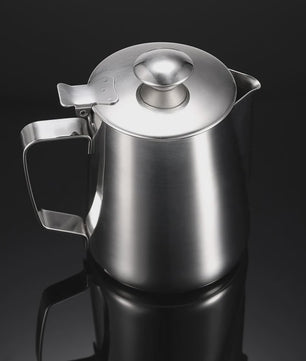 RVS Melkopschuimkan met Deksel - Barista Kwaliteit voor Latte & Cappuccino