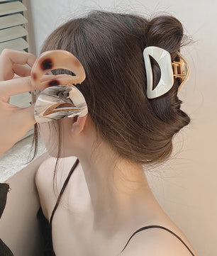 Chique Acetate Haarklem met Metaal - Medium, Stijlvol voor Dames