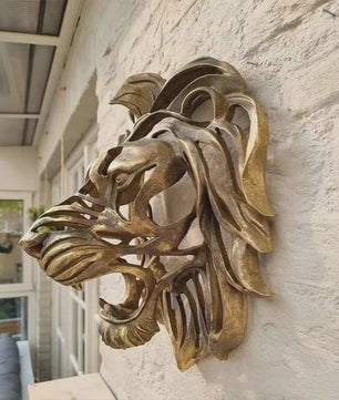 3D Leeuwenkop Wanddecoratie - Resin Ambachtelijk Ornament