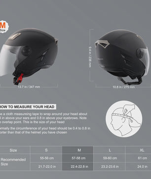 SucceBuy 3/4 Motorhelm - ABS & Hoge Dichtheid met Verwisselbaar Vizier