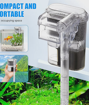Compacte Hangende Aquarium Filter met USB Voeding - Ideaal voor Aquaria tot 30cm