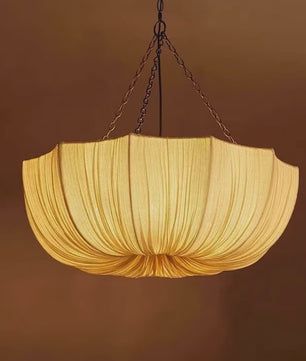Nordic Wabi Sabi Stof Plafondlamp - Sfeervolle Hanglamp voor Woonkamer, Eetkamer & Slaapkamer