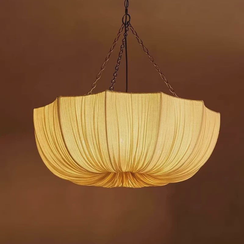Nordic Wabi Sabi Stof Plafondlamp - Sfeervolle Hanglamp voor Woonkamer, Eetkamer & Slaapkamer