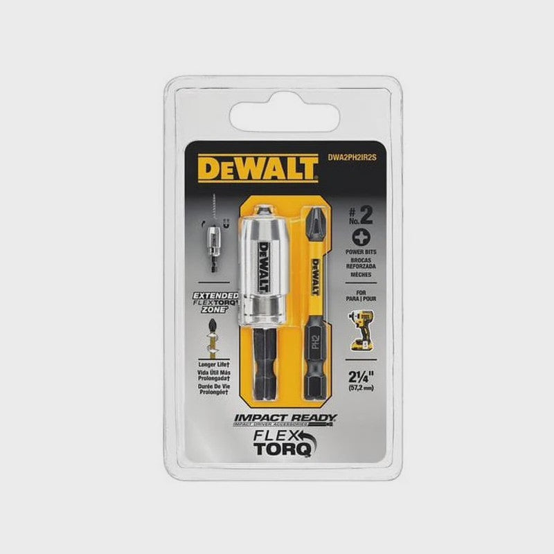 DEWALT FlexTorq PH2 Schroefbit & Magnetische Houder Set (2-delig, 1/4" x 2-1/4")