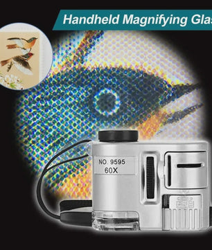 Mini Vergrootglas 60x met LED en UV Licht - Zakformaat Loupe voor Sieraden, Munten & Reparatie