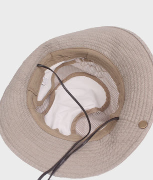 Ademende Outdoor Bucket Hat voor Heren - Zomerse Panama Cap met Mesh voor Vissen, Wandelen & Strand