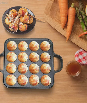 Gietijzeren Takoyaki Pan met 16 Holtes - Non-Stick Octopus Bal Maker