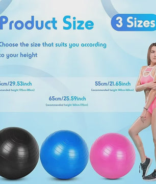 Fitness Bal / Yogabal - 55-75cm - Anti-Burst - Gym, Pilates, Balans Training