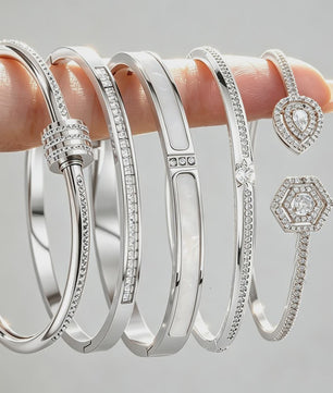 Luxe Zirkonia Armband Set - 5 Delig - Roestvrij Staal & Koper
