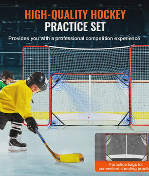 Professionele Hockey Goal 72" met Backstop Targets - Draagbaar Indoor/Outdoor Oefennet