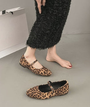 Dames Ballerina's met Panterprint - Comfortabele Loafers met Ronde Neus