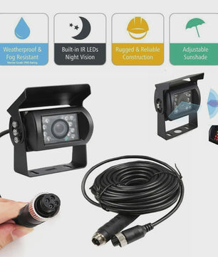 Waterdichte Achteruitrijcamera met Nachtzicht en 10M Kabel voor Vrachtwagen, Camper, Bus