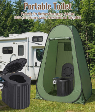 Draagbaar Opvouwbaar Toilet voor Buiten - 180kg Draagkracht, Multifunctioneel Noodtoilet voor Camping, Vissen, Wandelen