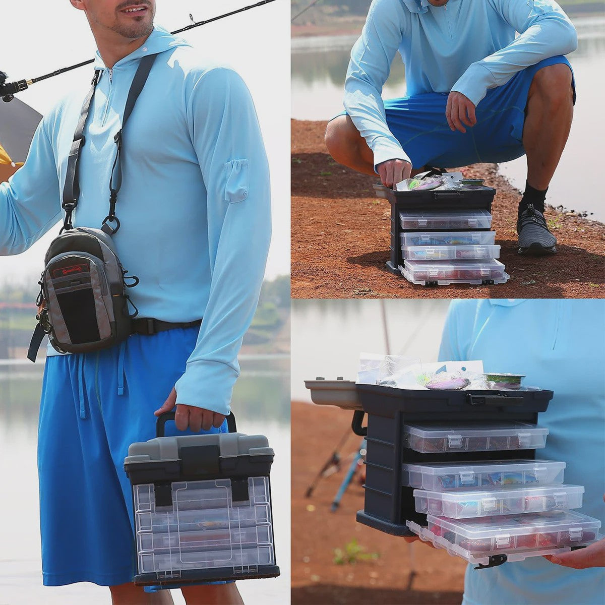 Multifunctionele Visgerei Opbergbox met Lades - Draagbare Organizer voor Hengelsport & Hobby