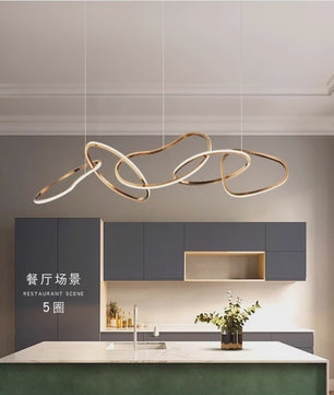 Moderne LED Plafondlamp Ring Design - Dimbare Hanglamp voor Woonkamer & Eetkamer
