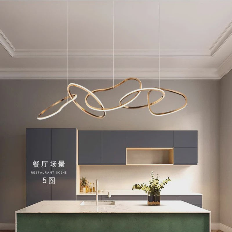 Moderne LED Plafondlamp Ring Design - Dimbare Hanglamp voor Woonkamer & Eetkamer