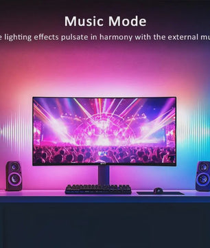 RGBIC LED Strip Verlichting voor Monitor (24-34 Inch) - APP & Muziek Sync