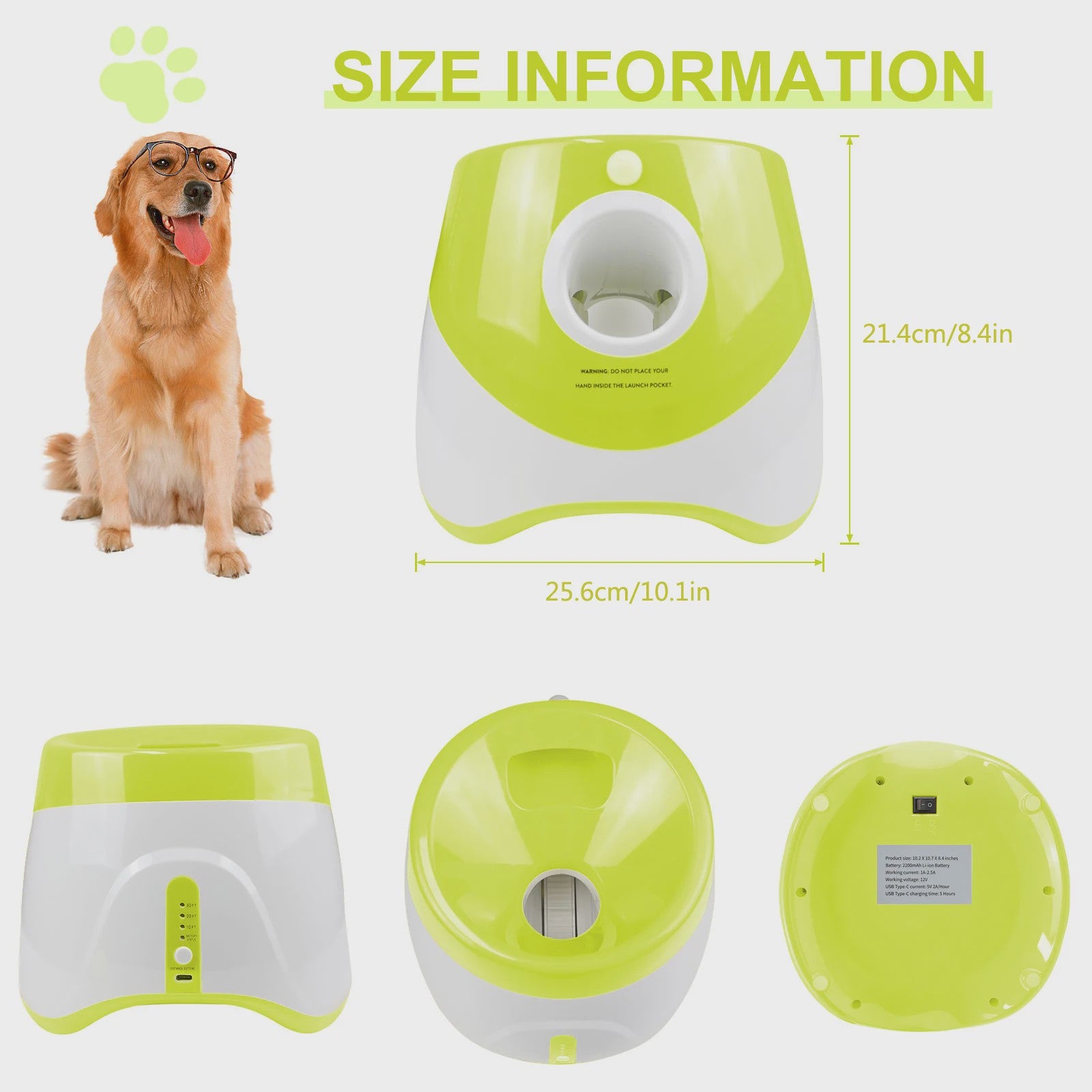 Automatische Tennisbal Werper voor Honden - Interactief Speelgoed met 3 Ballen