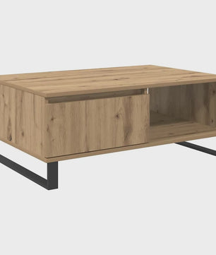 Handgemaakte Eiken Salontafel 90x60x35 cm - Modern Design met Opbergruimte