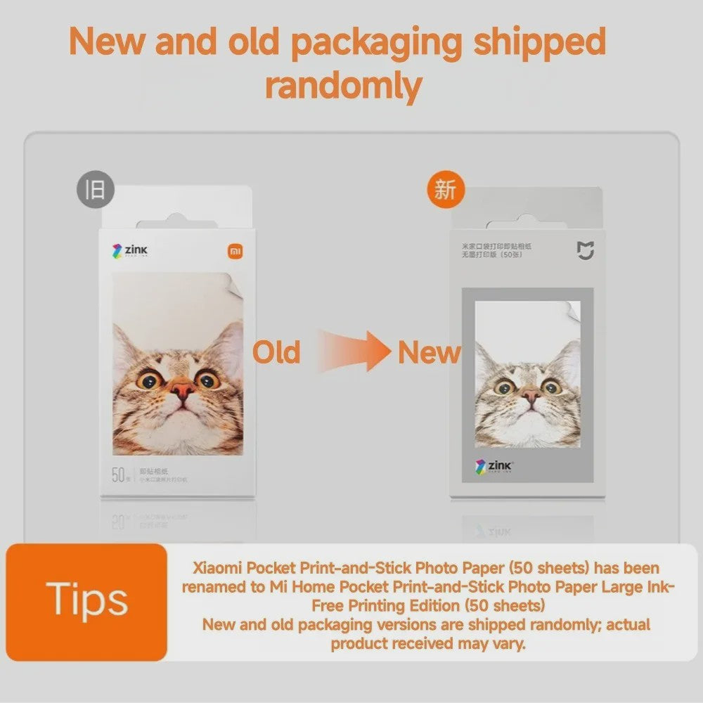 Xiaomi Mijia ZINK Pocket Printer Papier - Zelfklevend, 50 Vel, 3-inch