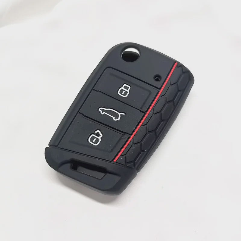 Siliconen Sleuteelhoes voor VW Golf, Polo, T-Roc, Tiguan, Skoda, Seat - Beschermhoes Sleutel