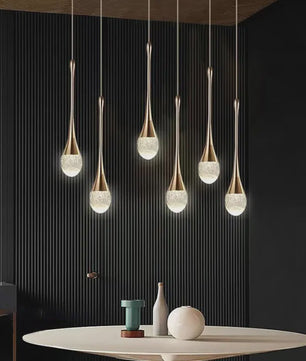 Moderne Druppel Kristal Hanglamp met Bubbel Effect - Sfeervolle Verlichting voor Keuken, Eettafel en Woonkamer