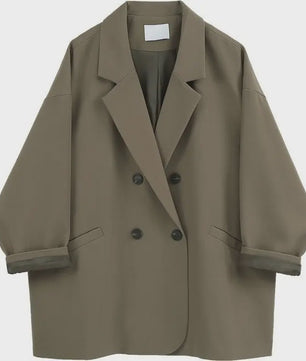 Oversized Blazer Dames - Koreaanse Chic Zwarte Casual Jas