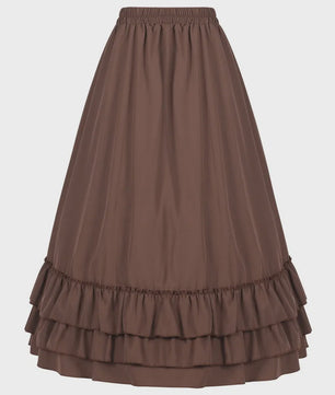 Victorian Victoriaanse Rok met Ruches - Hoge Taille, Gothic & Steampunk Stijl