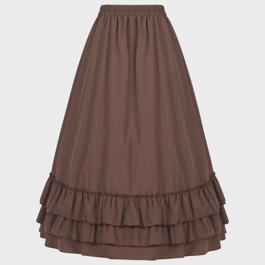 Victorian Victoriaanse Rok met Ruches - Hoge Taille, Gothic & Steampunk Stijl