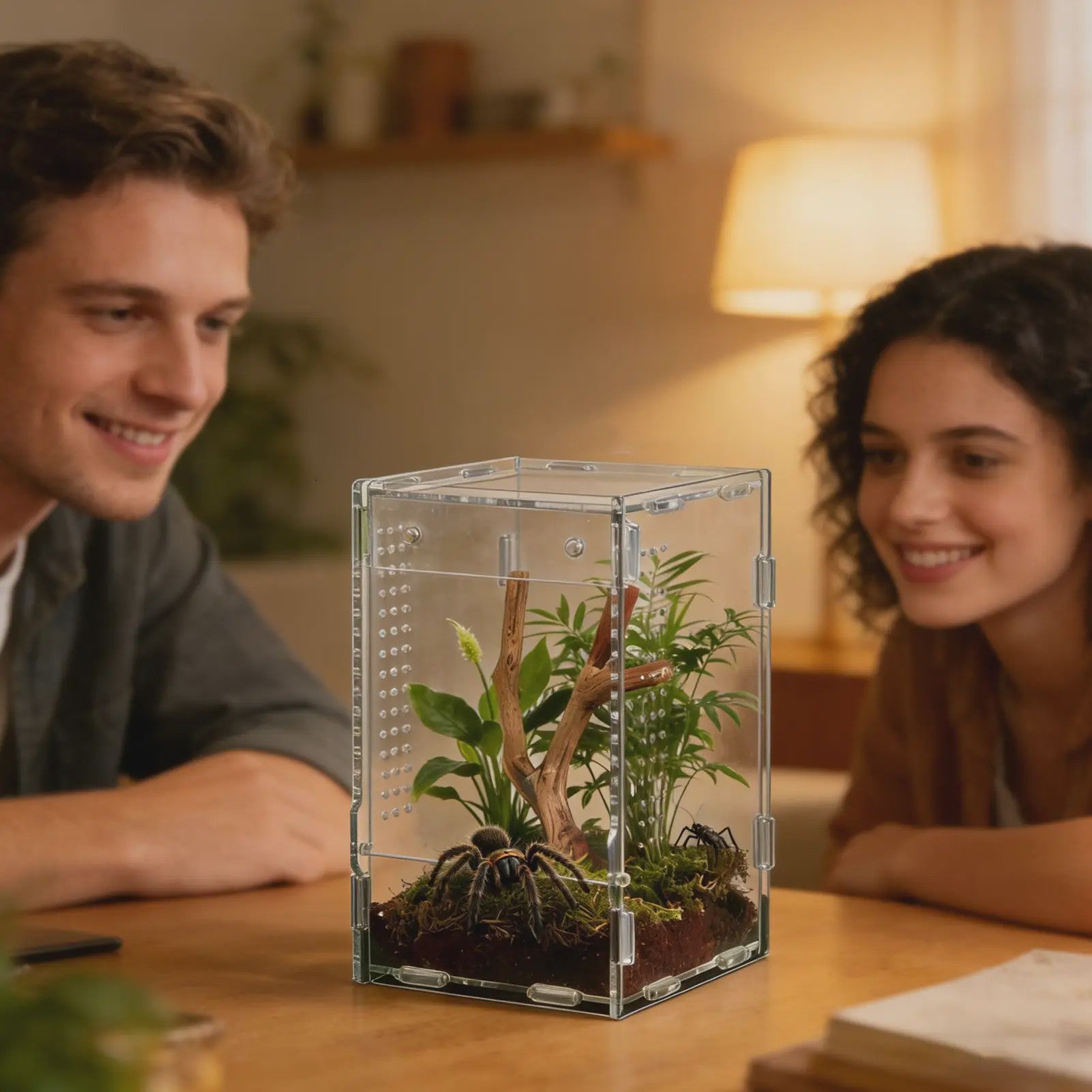 Transparant Acryl Terrarium Kweekbak voor Reptielen, Amfibieën & Spinnen