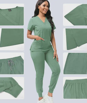 Comfortabele Dames Scrub Set - Medische Werkkleding Top & Broek