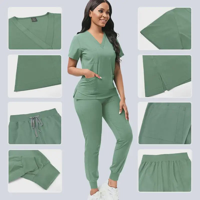 Comfortabele Dames Scrub Set - Medische Werkkleding Top & Broek