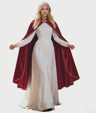 Unisex Middeleeuwse Fluwelen Cape met Opstaande Kraag - Renaissance Kostuum voor Feest, Cosplay & Podium