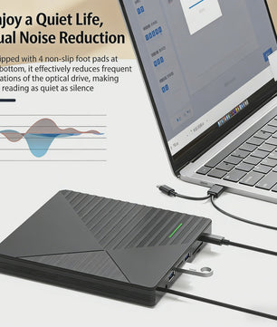 Externe CD/DVD RW Brander & Lezer - 7-in-1 USB-C & USB 3.0 Drive voor PC/Laptop